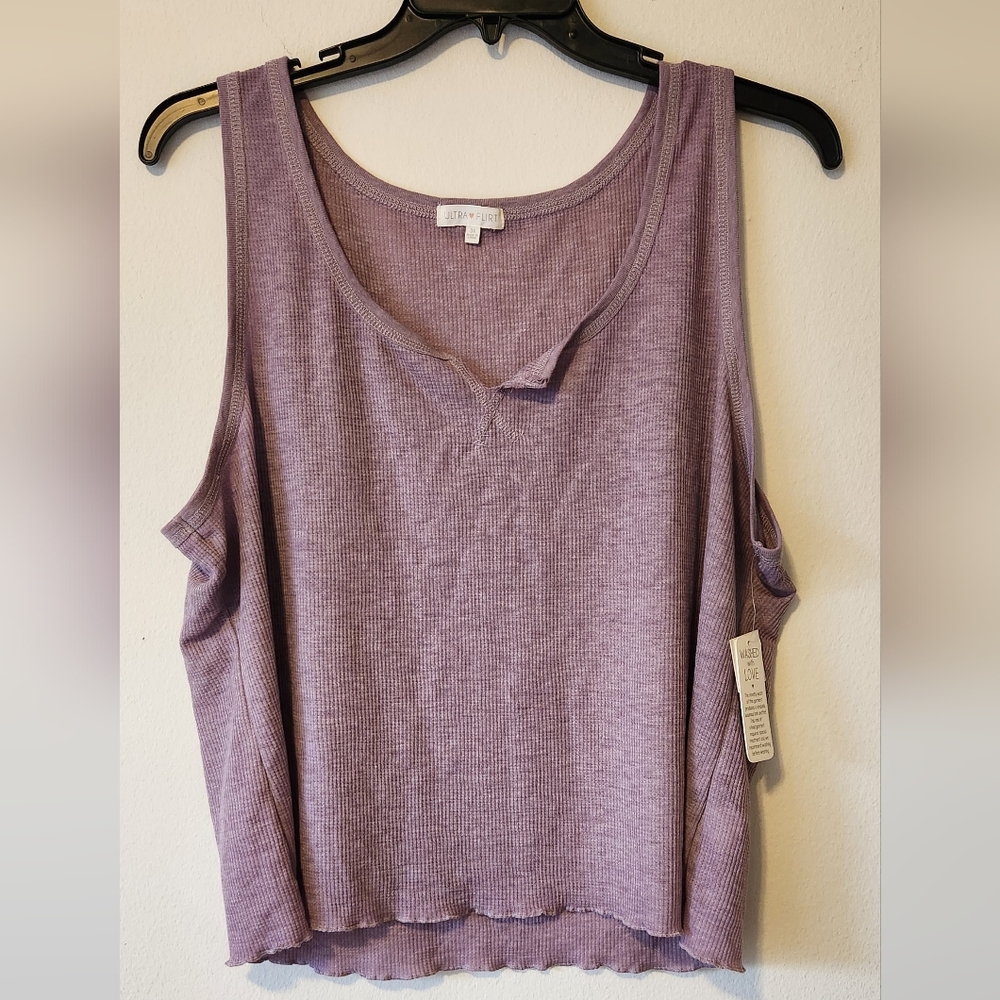 Ultra Flirt Flower Purple Tank Top